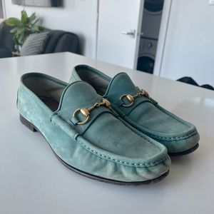 Gucci 1953 blue horsebit loafers